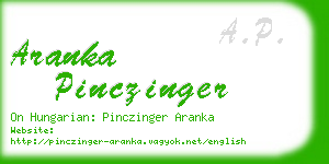 aranka pinczinger business card